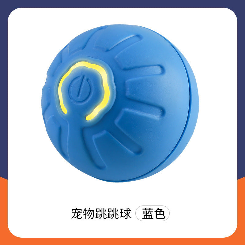 Automatic Self-Rolling Cat Toy Ball with Rope, Bite Resistant Bouncing Interactive Pet Ball for Indoor Kitten & Cat Self Play