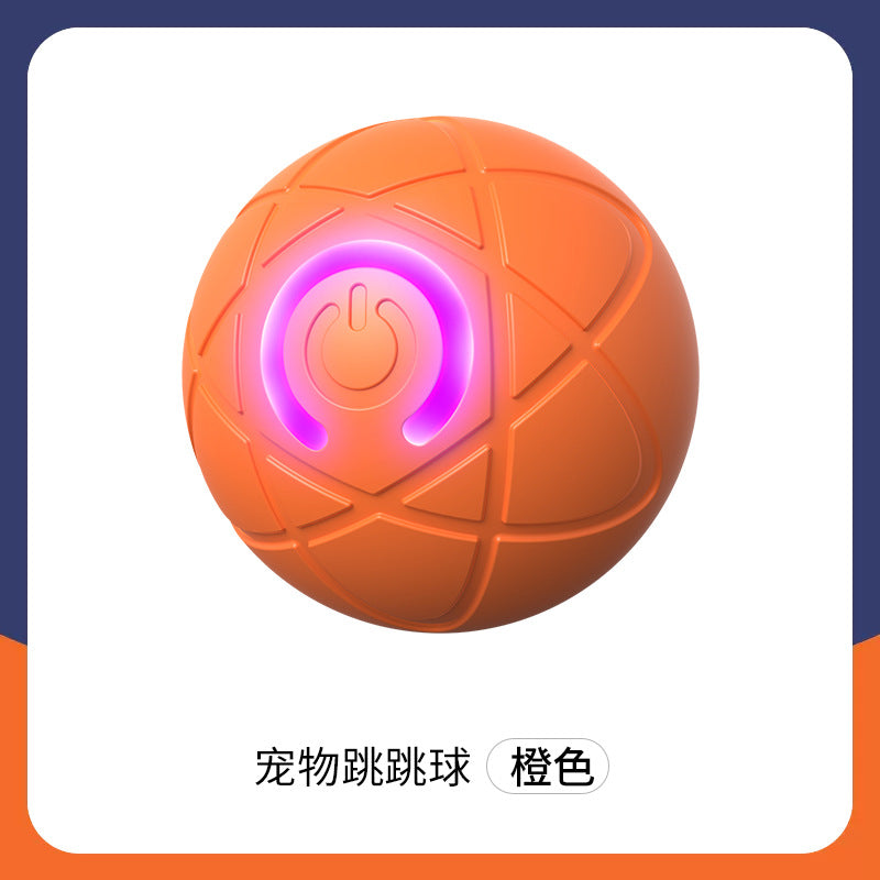 Automatic Self-Rolling Cat Toy Ball with Rope, Bite Resistant Bouncing Interactive Pet Ball for Indoor Kitten & Cat Self Play