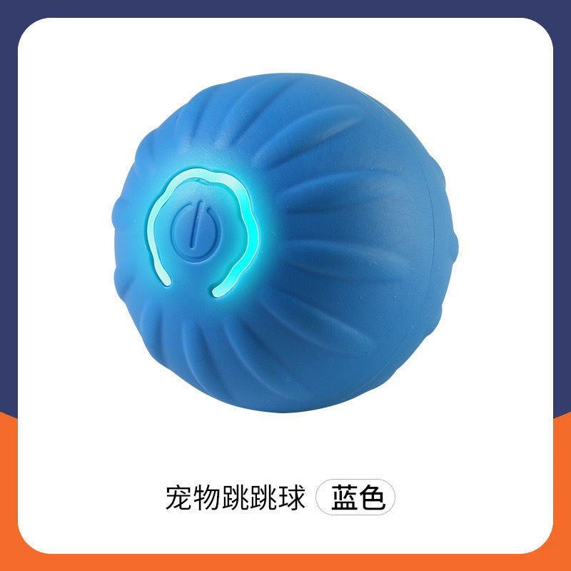 Automatic Self-Rolling Cat Toy Ball with Rope, Bite Resistant Bouncing Interactive Pet Ball for Indoor Kitten & Cat Self Play