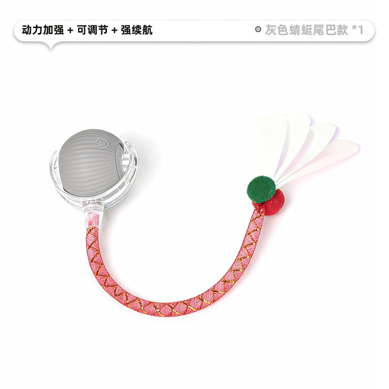 Automatic Self-Rolling Cat Toy Ball with Rope, Bite Resistant Bouncing Interactive Pet Ball for Indoor Kitten & Cat Self Play