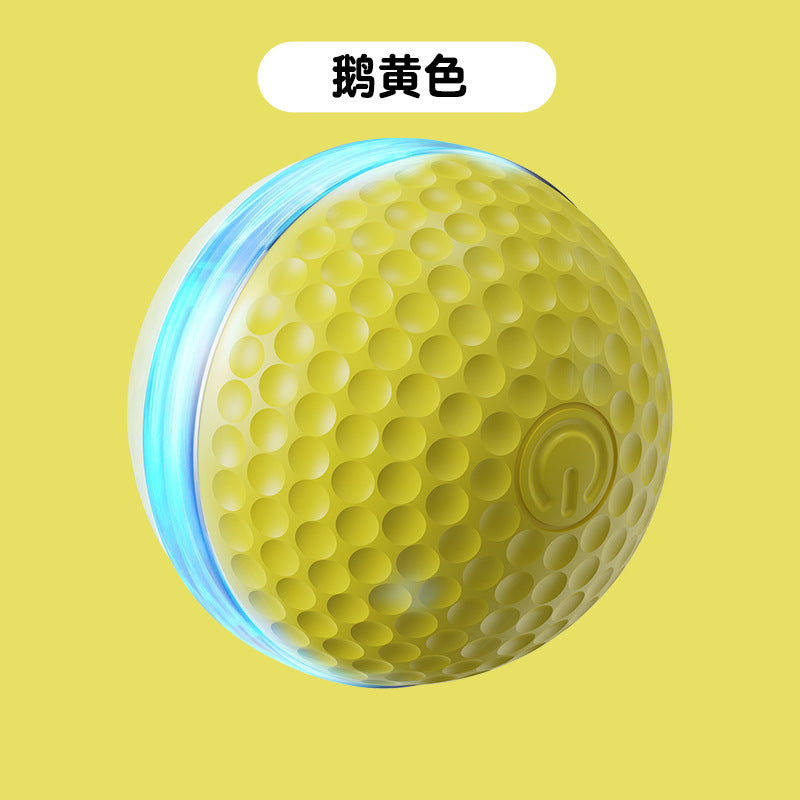 Automatic Self-Rolling Cat Toy Ball with Rope, Bite Resistant Bouncing Interactive Pet Ball for Indoor Kitten & Cat Self Play
