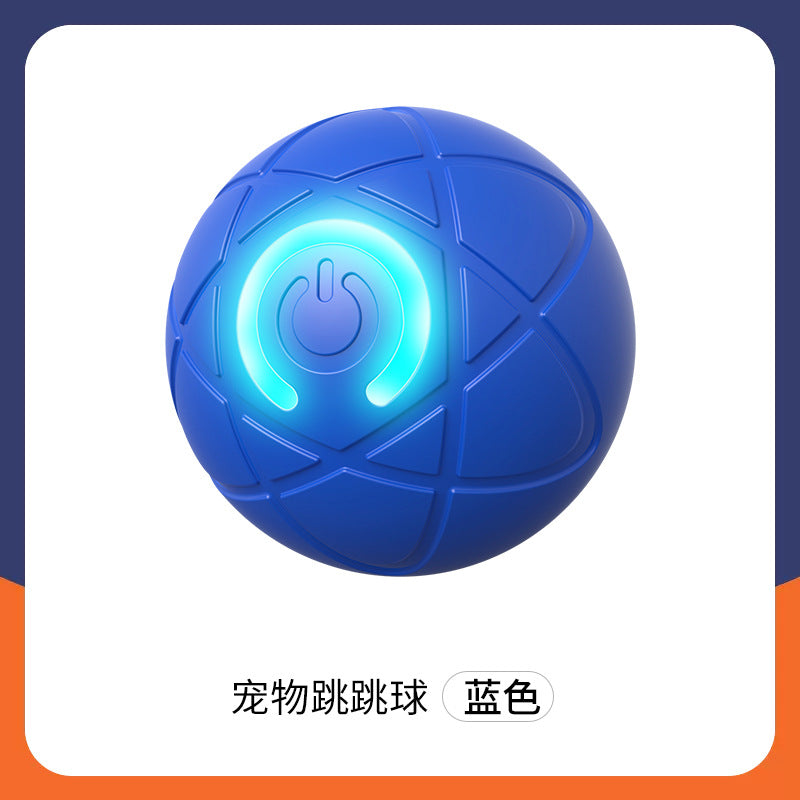 Automatic Self-Rolling Cat Toy Ball with Rope, Bite Resistant Bouncing Interactive Pet Ball for Indoor Kitten & Cat Self Play