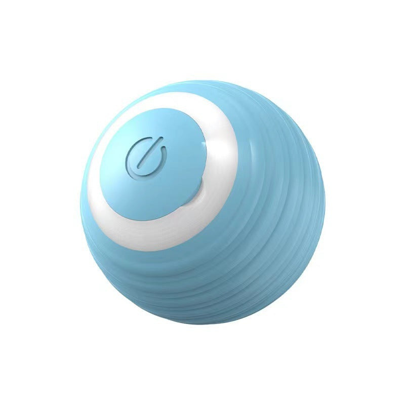Automatic Self-Rolling Cat Toy Ball with Rope, Bite Resistant Bouncing Interactive Pet Ball for Indoor Kitten & Cat Self Play