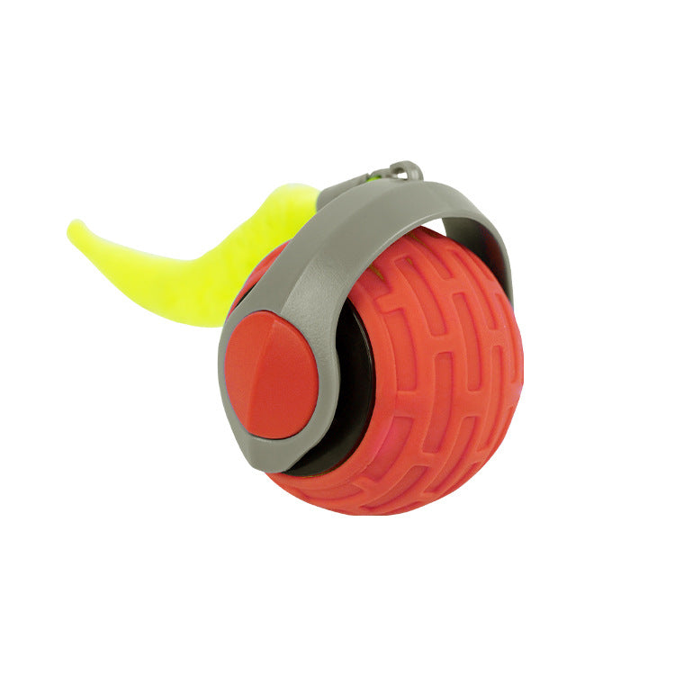 Automatic Self-Rolling Cat Toy Ball with Rope, Bite Resistant Bouncing Interactive Pet Ball for Indoor Kitten & Cat Self Play