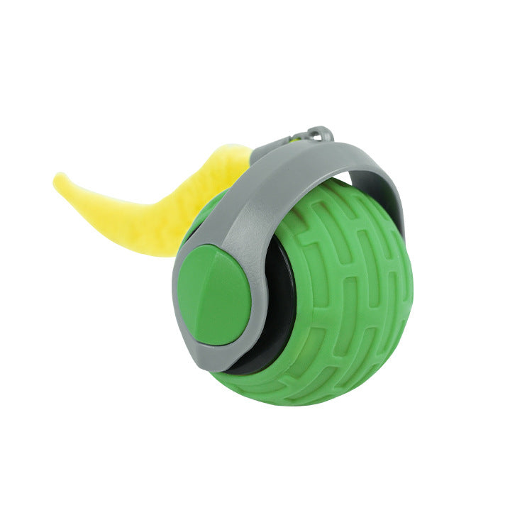 Automatic Self-Rolling Cat Toy Ball with Rope, Bite Resistant Bouncing Interactive Pet Ball for Indoor Kitten & Cat Self Play