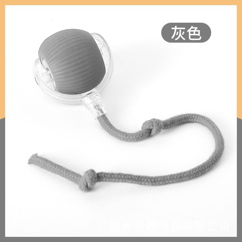 Automatic Self-Rolling Cat Toy Ball with Rope, Bite Resistant Bouncing Interactive Pet Ball for Indoor Kitten & Cat Self Play