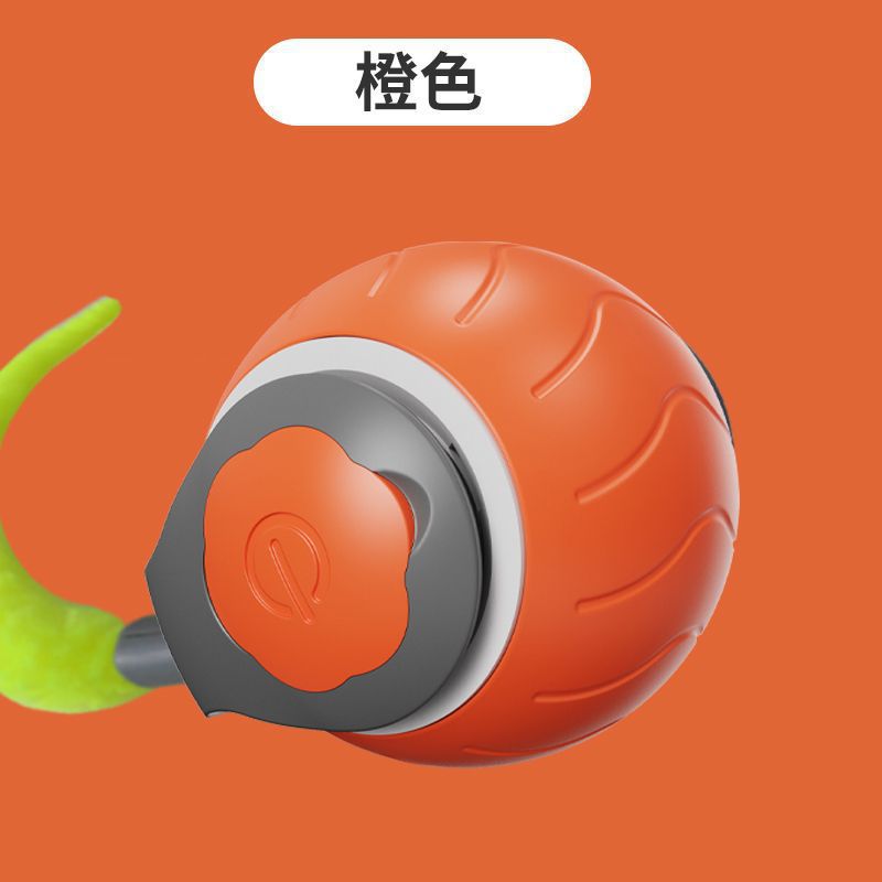 Automatic Self-Rolling Cat Toy Ball with Rope, Bite Resistant Bouncing Interactive Pet Ball for Indoor Kitten & Cat Self Play